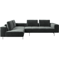 Hjrnesofa - Stvet grn velour