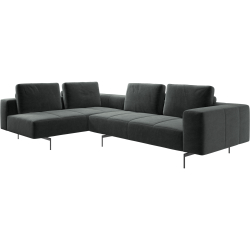 Hjrnesofa - Stvet grn velour