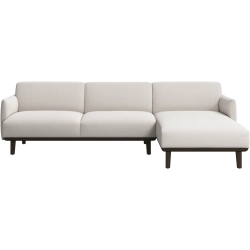 2 P sofa med chaiselong i hvidt stof