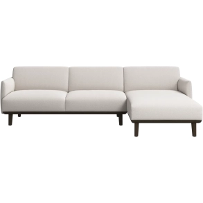 2 P sofa med chaiselong i hvidt stof