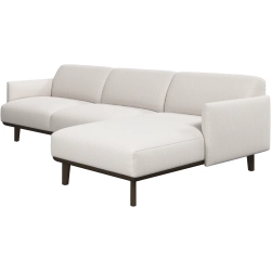 2 P sofa med chaiselong i hvidt stof