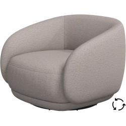 L�nestol med drej i sandfarvet stof