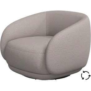 L�nestol med drej i sandfarvet stof