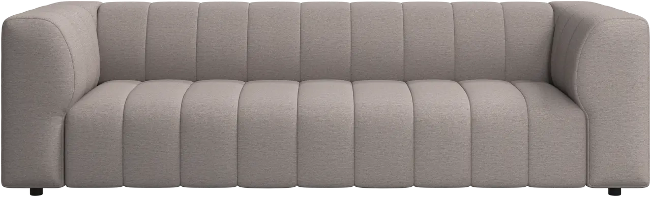 3 P sofa i sandfarvet stof