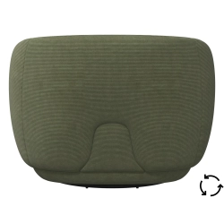 L�nestol i gr�nt stof med. drejefunktion