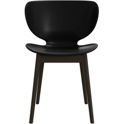 6 stk. Spisestol i sort plast og m�rk eg tr�ben