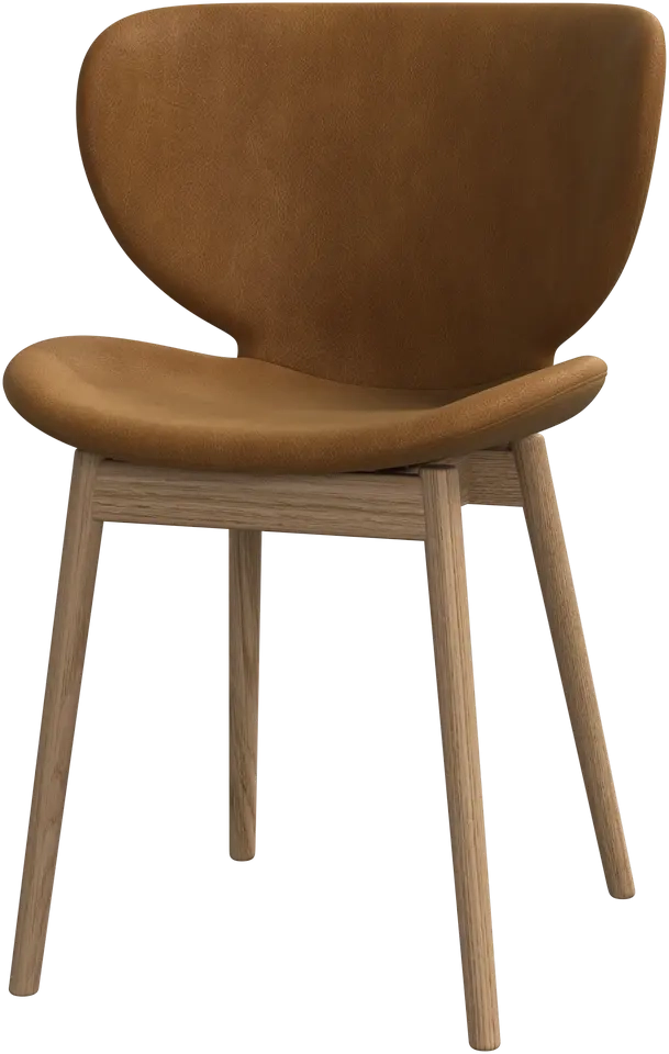 6 stk. spisestole i lys brunt l�der