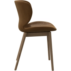 6 stk. spisestole i lys brunt l�der