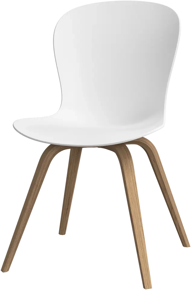 6 spisestole hvid plast med ege ben