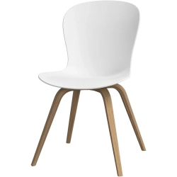 6 spisestole hvid plast med ege ben