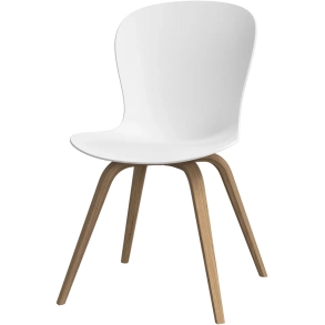 6 spisestole hvid plast med ege ben