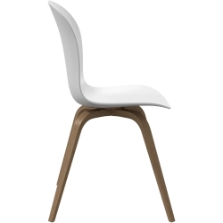 6 spisestole hvid plast med ege ben