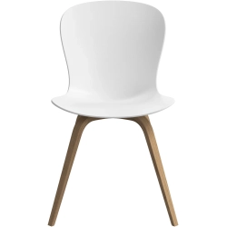6 spisestole hvid plast med ege ben