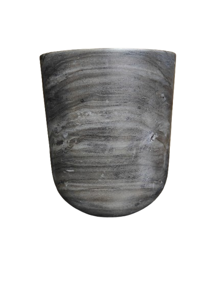 Vase - Sort / gr� marmor sten