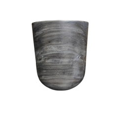 Vase - Sort / gr� marmor sten