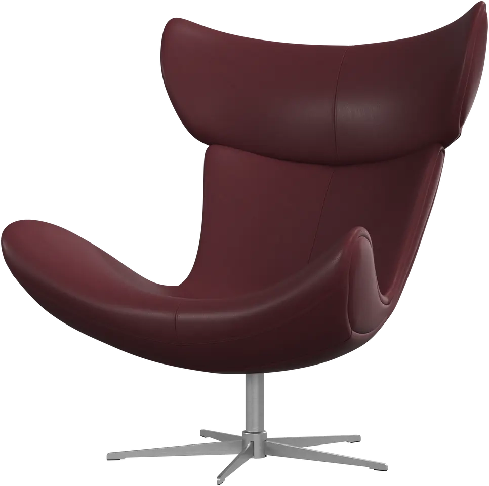 L�nestol + skammel i bordeaux l�der