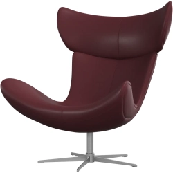 L�nestol + skammel i bordeaux l�der