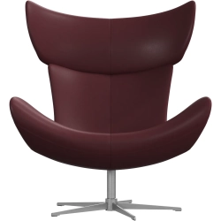 L�nestol + skammel i bordeaux l�der