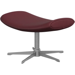 L�nestol + skammel i bordeaux l�der