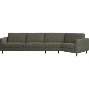 Hj�rnesofa i gr�n stof