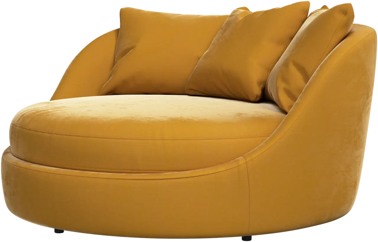 Loungestol i gult stof