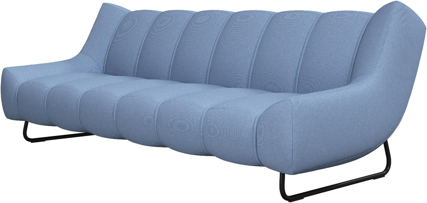 3 P. Sofa i lyst bl� stof