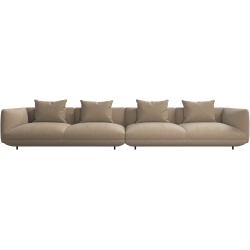 4 P. sofa i beige/brun stof