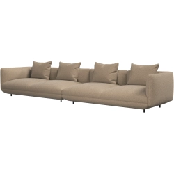 4 P. sofa i beige/brun stof