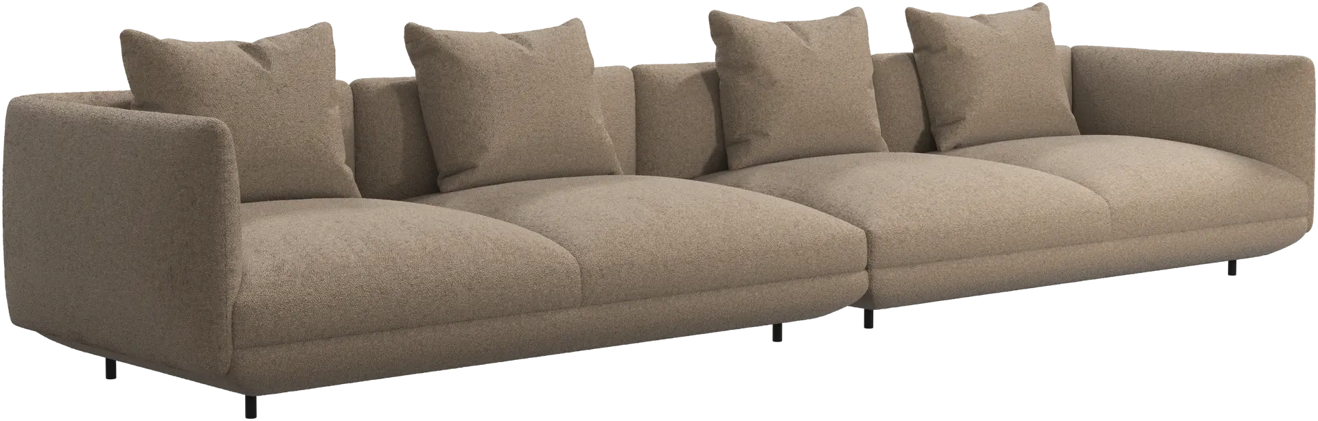 4 P. sofa i beige/brun stof