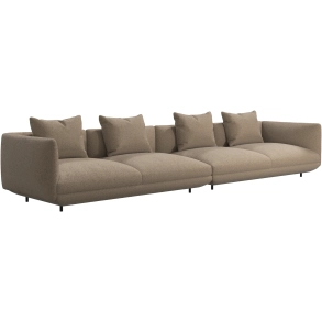 4 P. sofa i beige/brun stof