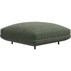 Hj�rnesofa + puf i gr�nt stof