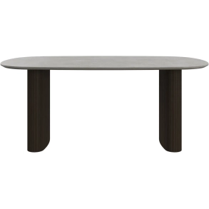 Spisebord - gr� keramik med m�rk eg ben