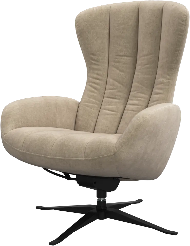 L�nestol i beige stof