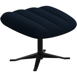 L�nestol + skammel i m�rke bl� stof