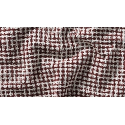 Puf - Rd / Hvid stof