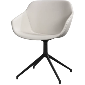 10 stk. spisestole i beige l�der og med sort drejestel