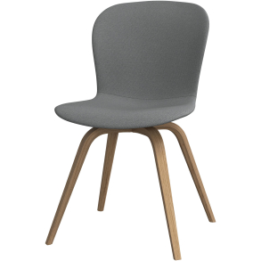 6 spisestole i gr�t stof med egeben