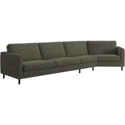 Hj�rnesofa i gr�n stof