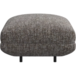 Hj�rnesofa + puf i brunt stof