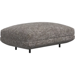 Hj�rnesofa + puf i brunt stof