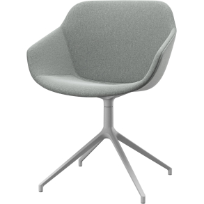 6 spisestole i gr�t stof med askegr� drejestel